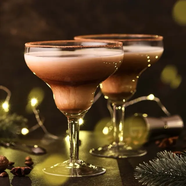 Alexander cocktail dusted with grated nutmeg