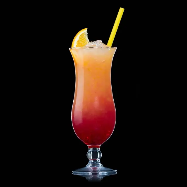 Malibu Sunrise with pineapple juice and grenadine